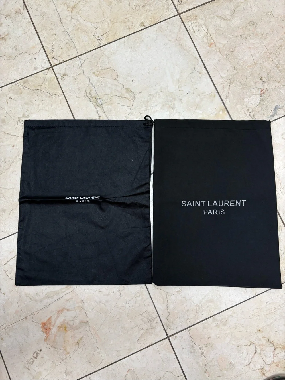 Saint Laurent Black Dust Bags with White Logo - Pair